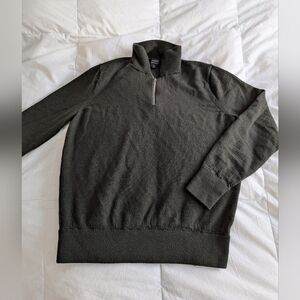 Men's J. Crew Olive Quarter Zip Sweater Size M
